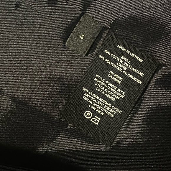 NWT Theory Power One-Button Modern Corduroy Women's Jacket DEEP NAVY size 4 - Picture 8 of 9